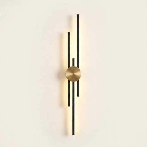 Full Copper Linear Wall Sconce, 25 to 48 in Lengths on a warm cream background