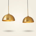 Industrial 2-Light Copper-Finish Iron Pendant, Adjustable, 41 in. on a warm cream background