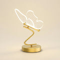 Acrylic Butterfly LED Table Lamp, Gold Base, 16 Inch on a warm cream background
