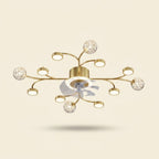 Smart LED Ceiling Fan Light with Remote, 21 or 39 in., Black or Gold on a warm cream background