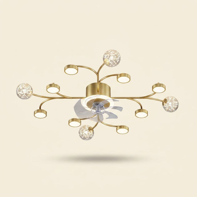 Smart LED Ceiling Fan Light with Remote, 21 or 39 in., Black or Gold on a warm cream background