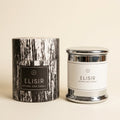 Soy Wax Scented Candle, Orchid Citrus and Blackcurrant with Woody Notes, 255 g, for Home Fragrance on a warm cream background