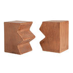 Zigzag side tables pulled apart to show the interlocking edges, on white